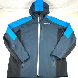 Amazon Tropical Rain Shell Blue Vented Waterproof Zip Luly Yang Jacket Men's Med